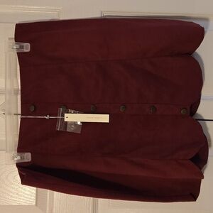LC Lauren Conrad Burgundy Button-Front Skirt